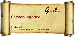 German Ágosta névjegykártya